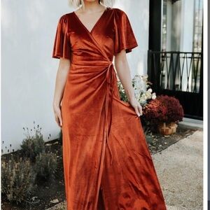 Baltic Born Rust Maxi Wrap Dress